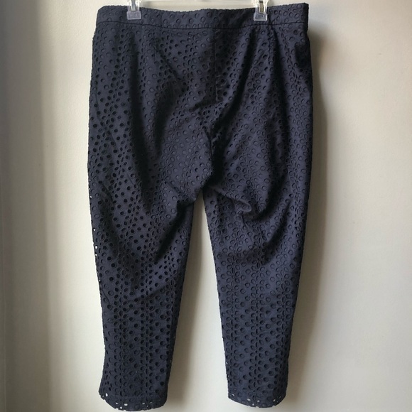 Crown & Ivy Navy Blue Eyelet Cotton Pants Size 12 - Picture 4 of 8